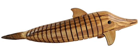 Handmade Wooden Dolphin Showpiece | Hand Carved Wooden Animal Figurine | Natural Wooden Handicraft Home Decor | Desk Table Decoration | Unique Gift Item