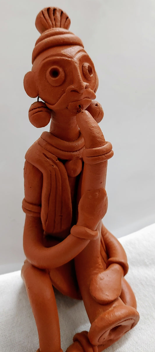 Terracotta Clay Showpiece for Home Decoration (Medium, Brown)