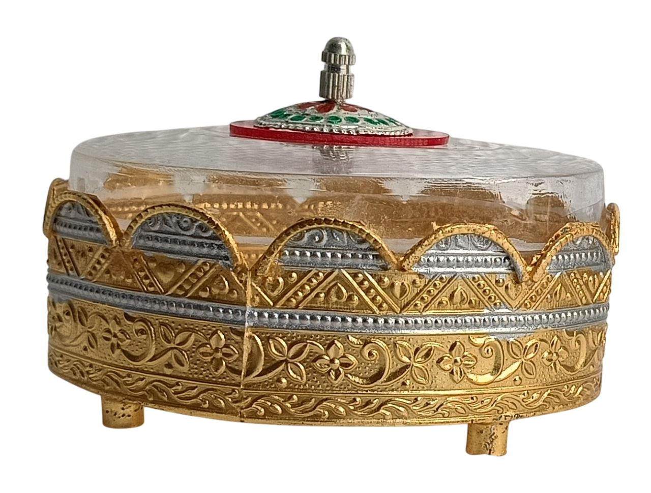 German Silver Decorative Container with Lid – Traditional Storage Box