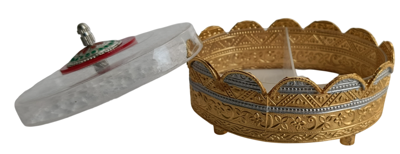 German Silver Decorative Container with Lid – Traditional Storage Box