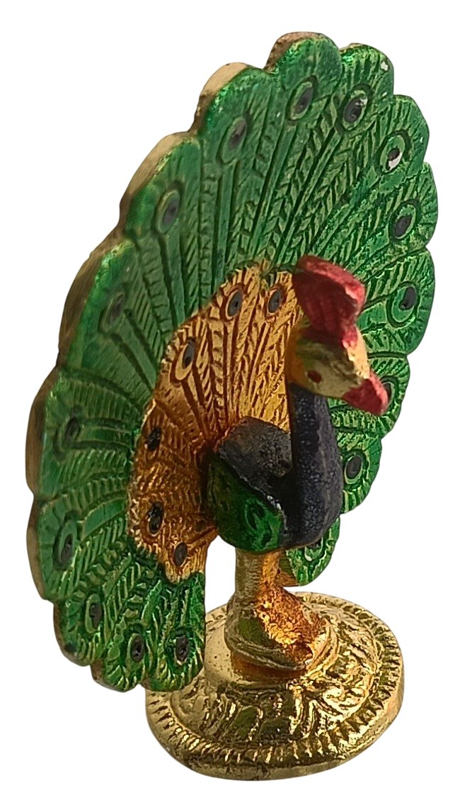 Antique Metal Peacock Statue – Decorative Showpiece for Home and Office Decor