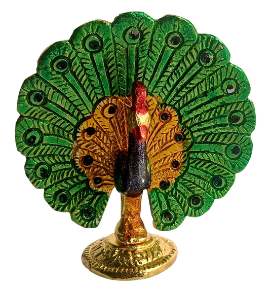 Antique Metal Peacock Statue – Decorative Showpiece for Home and Office Decor