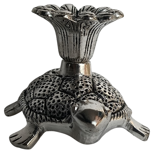 Elegant German Silver Tortoise Candle Holder