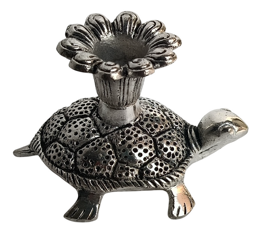 Elegant German Silver Tortoise Candle Holder
