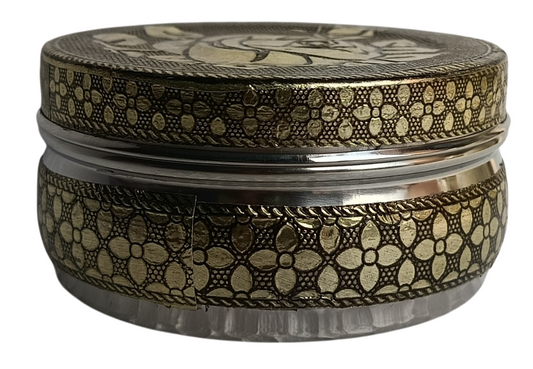 Meenakari Stainless Steel Storage Box with Rose Flower Design – Elegant Decorative Container