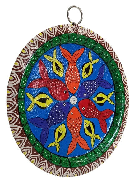 Pattachitra Craft Wall Decor on Aluminium Plate - Mukherjee Handicrafts