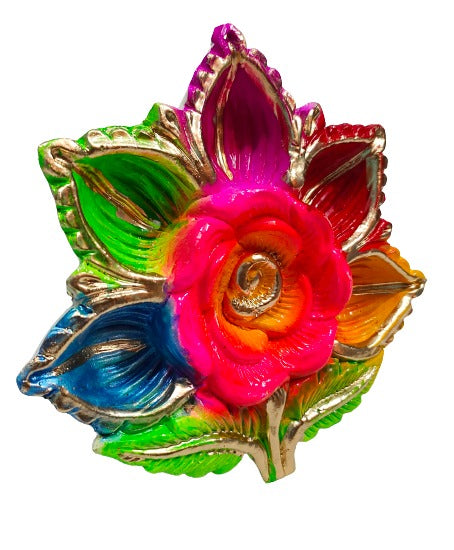 Color Terracotta/Earthen Clay Decorative 5 Diwali Diya Decorative Tray Puja