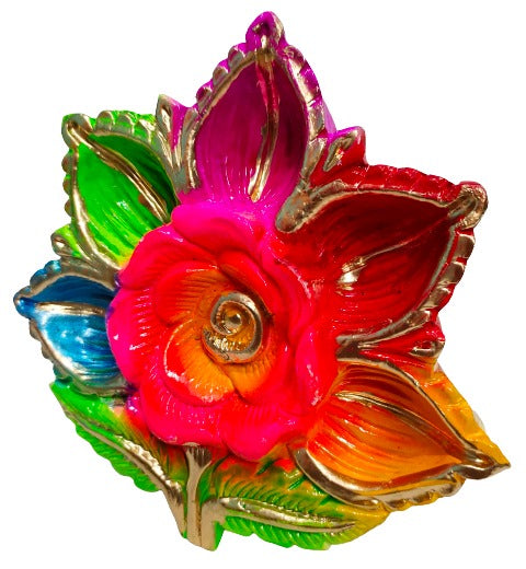 Color Terracotta/Earthen Clay Decorative 5 Diwali Diya Decorative Tray Puja