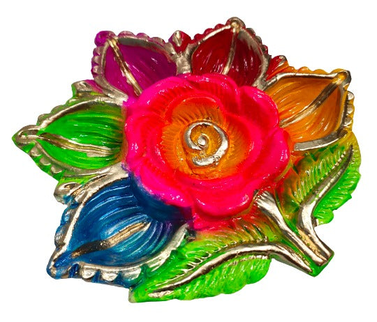 Color Terracotta/Earthen Clay Decorative 5 Diwali Diya Decorative Tray Puja
