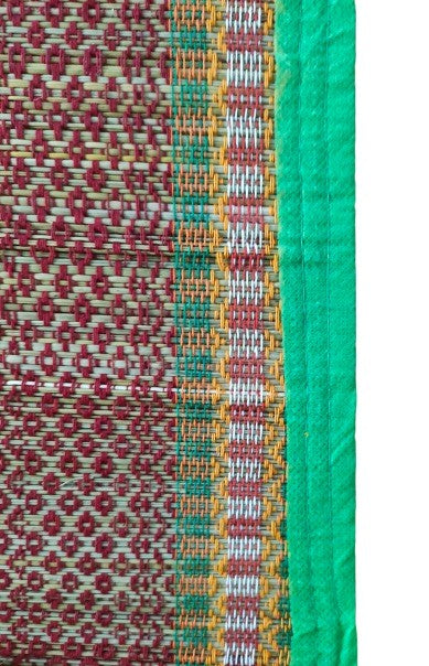 Striped Korai Grass Floor Mat, (105 * 52 * 1 CM), Multi Color Mat