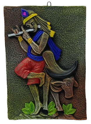 Divine Terracotta Radha Krishna Wall Hanging - Handcrafted Indian Art by Mukherjee Handicrafts