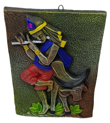Divine Terracotta Radha Krishna Wall Hanging - Handcrafted Indian Art by Mukherjee Handicrafts