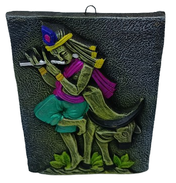 Divine Terracotta Radha Krishna Wall Hanging - Handcrafted Indian Art by Mukherjee Handicrafts