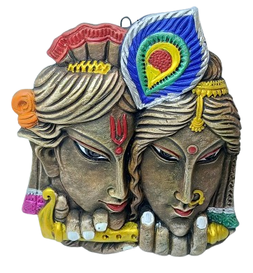 Terracotta Radha Krishna Wall Hanging - Handcrafted Indian Art by Mukherjee Handicrafts