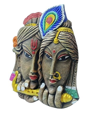 Terracotta Radha Krishna Wall Hanging - Handcrafted Indian Art by Mukherjee Handicrafts
