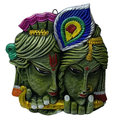 Terracotta Radha Krishna Wall Hanging - Handcrafted Indian Art by Mukherjee Handicrafts