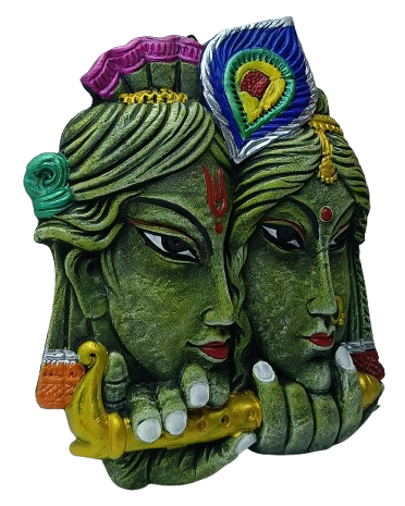 Terracotta Radha Krishna Wall Hanging - Handcrafted Indian Art by Mukherjee Handicrafts