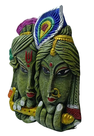 Terracotta Radha Krishna Wall Hanging - Handcrafted Indian Art by Mukherjee Handicrafts