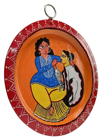 Authentic Pattachitra Craft Wall Decor on Aluminium Plate - Mukherjee Handicrafts