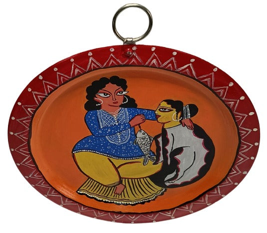 Authentic Pattachitra Craft Wall Decor on Aluminium Plate - Mukherjee Handicrafts