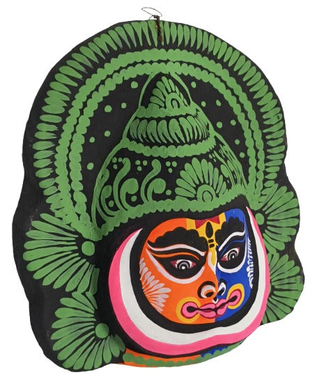 Colorful Hand-Painted Paper Mask – Indian Folk Art Wall Hanging for Living Room