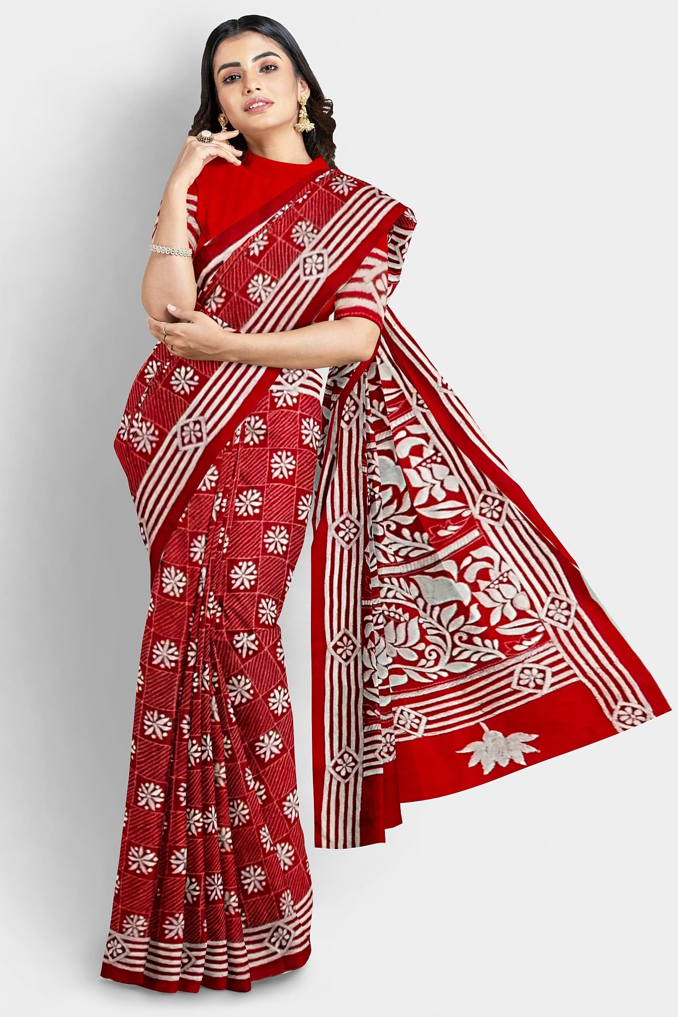 Kantha Stitch: Stylish Blended Silk Saree showcasing Traditional Artistry in Modern Indian Fashion with BP