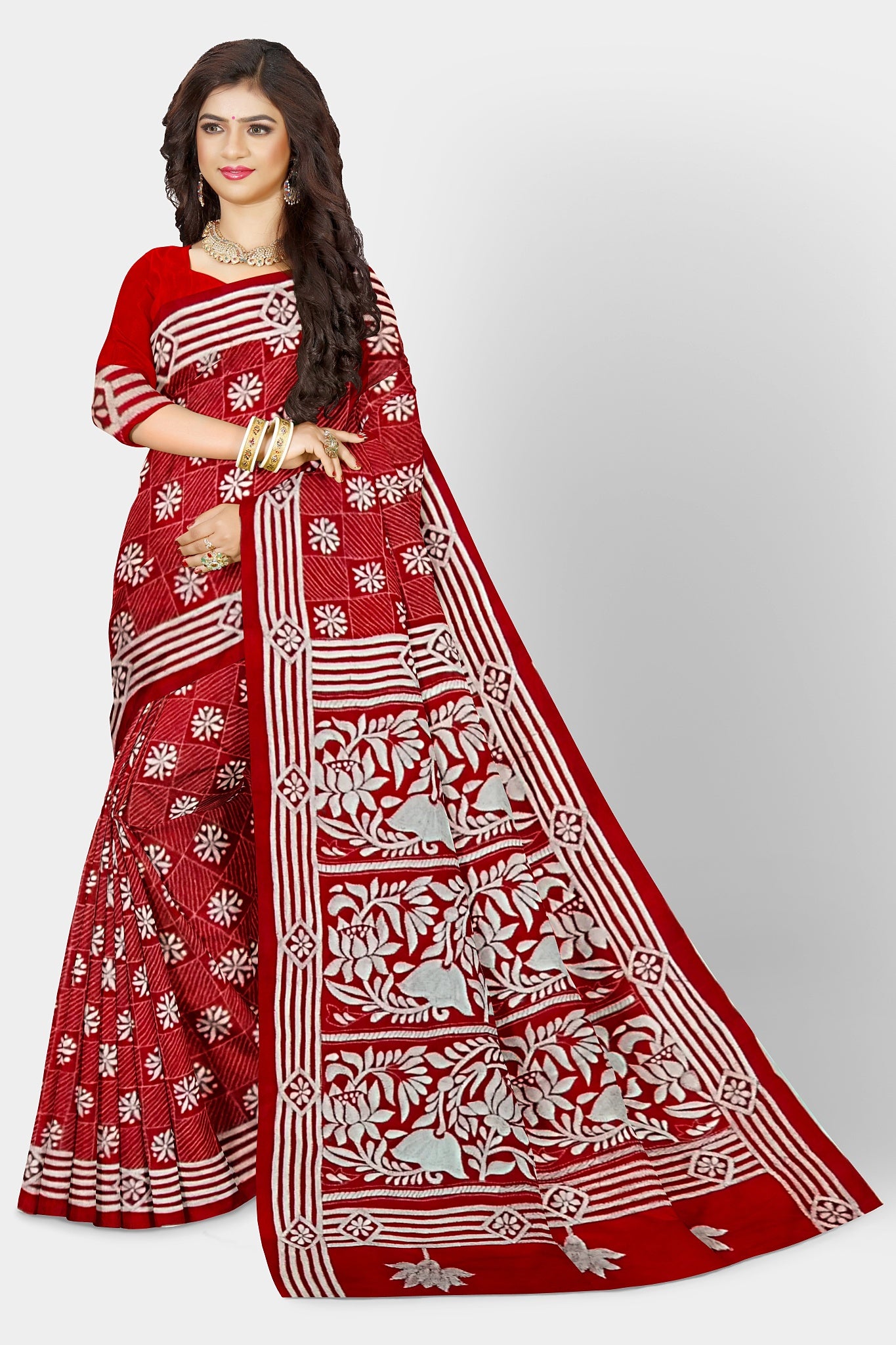 Kantha Stitch: Stylish Blended Silk Saree showcasing Traditional Artistry in Modern Indian Fashion with BP