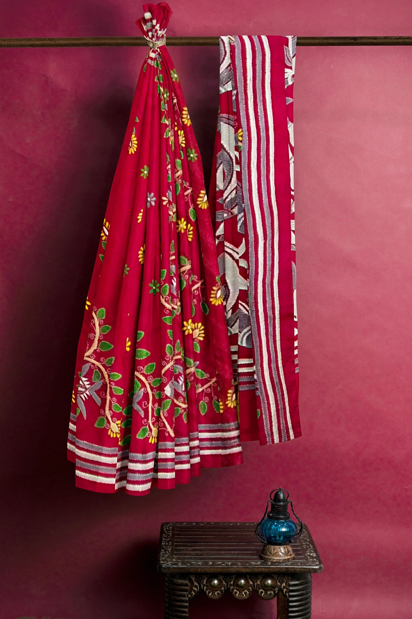 Kantha Stitch: Stylish Blended Silk Saree showcasing Traditional Artistry in Modern Indian Fashion with BP