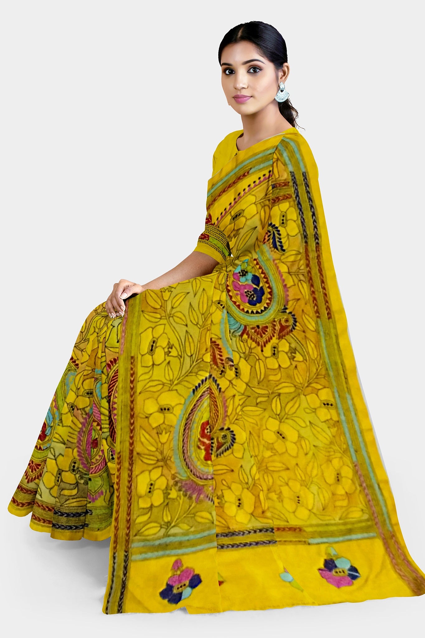 Kantha Stitch: Stylish Blended Silk Saree showcasing Traditional Artistry in Modern Indian Fashion With BP