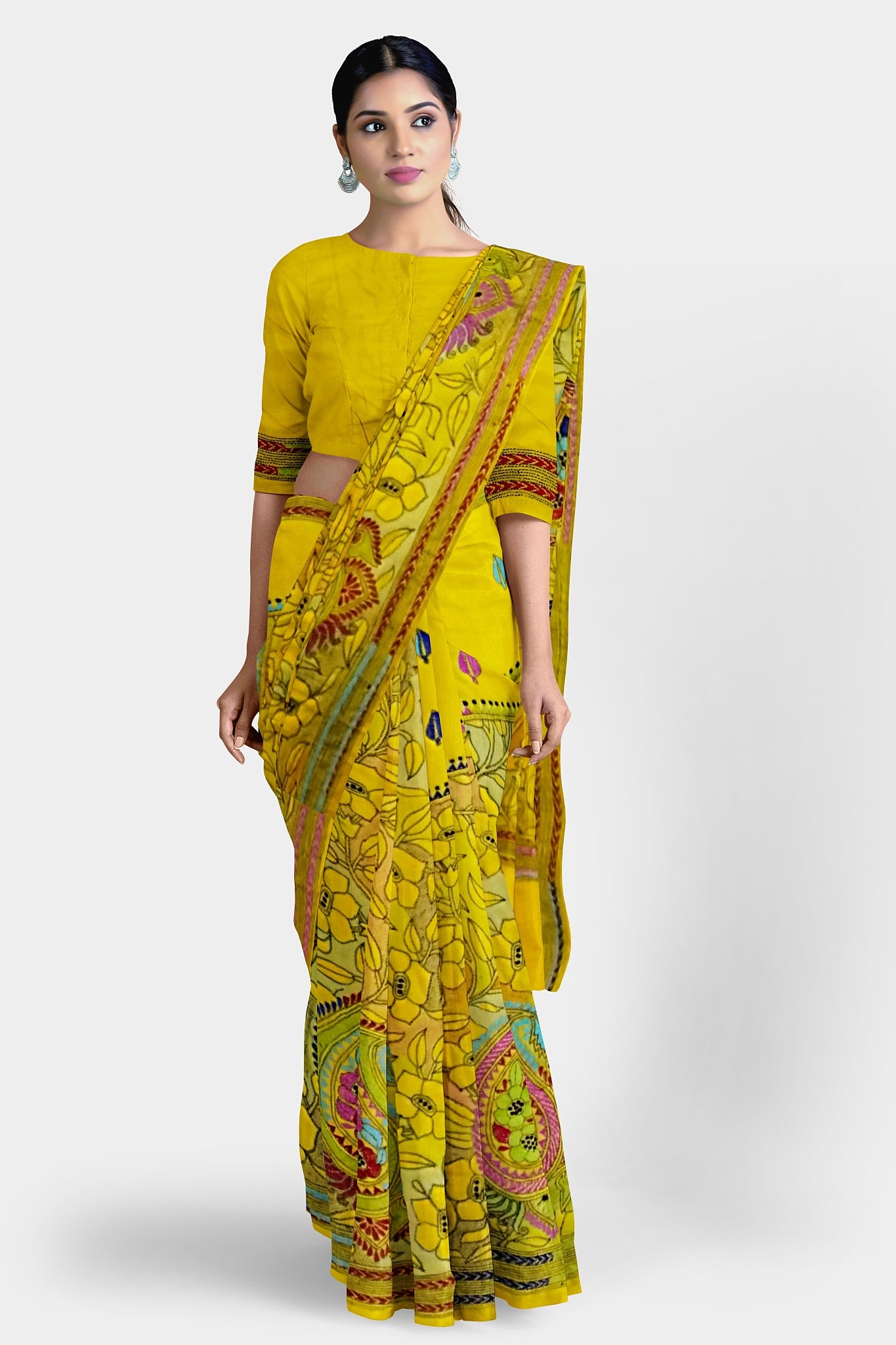 Kantha Stitch: Stylish Blended Silk Saree showcasing Traditional Artistry in Modern Indian Fashion With BP