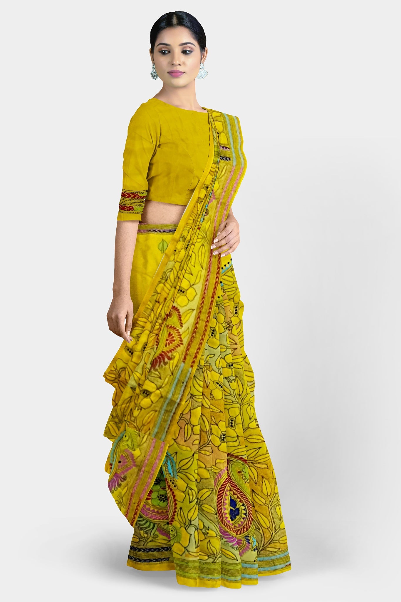 Kantha Stitch: Stylish Blended Silk Saree showcasing Traditional Artistry in Modern Indian Fashion With BP