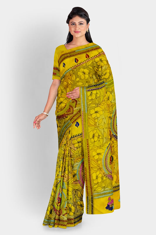 Kantha Stitch: Stylish Blended Silk Saree showcasing Traditional Artistry in Modern Indian Fashion With BP