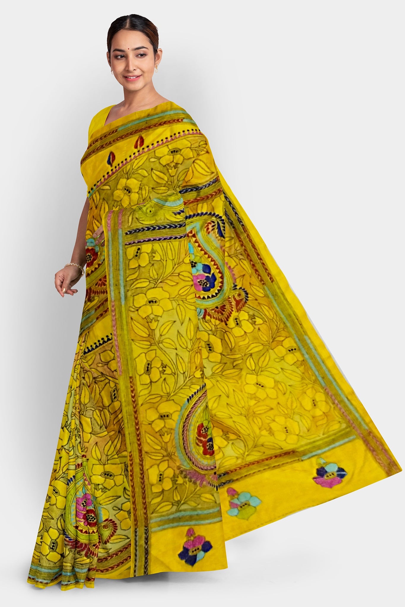 Kantha Stitch: Stylish Blended Silk Saree showcasing Traditional Artistry in Modern Indian Fashion With BP