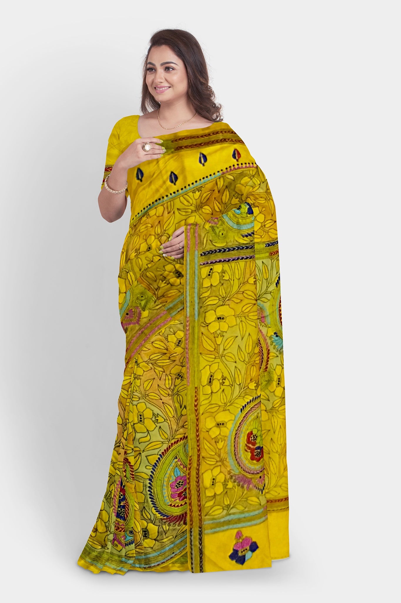 Kantha Stitch: Stylish Blended Silk Saree showcasing Traditional Artistry in Modern Indian Fashion With BP