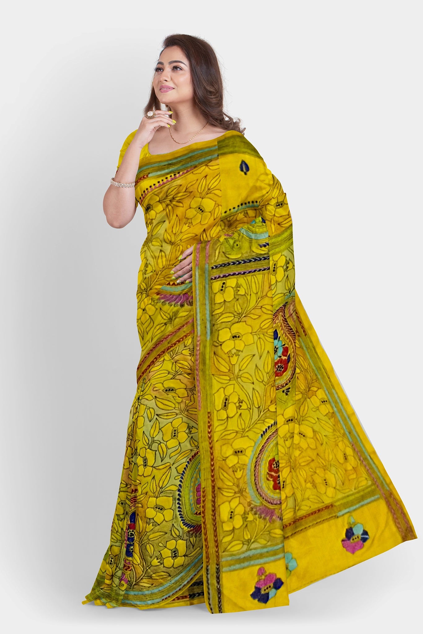 Kantha Stitch: Stylish Blended Silk Saree showcasing Traditional Artistry in Modern Indian Fashion With BP