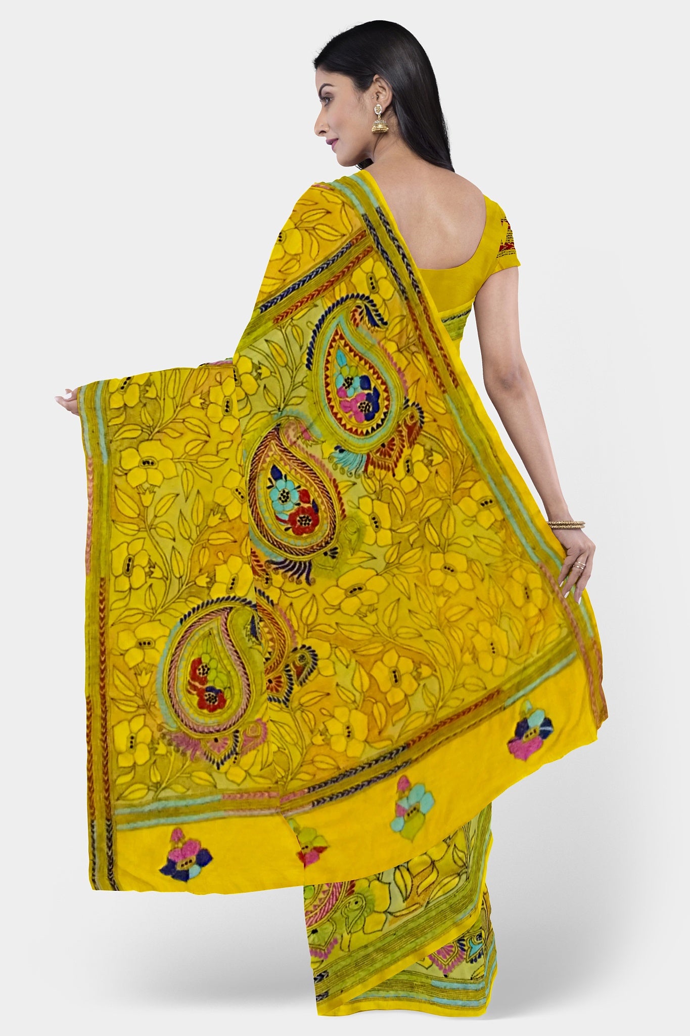 Kantha Stitch: Stylish Blended Silk Saree showcasing Traditional Artistry in Modern Indian Fashion With BP
