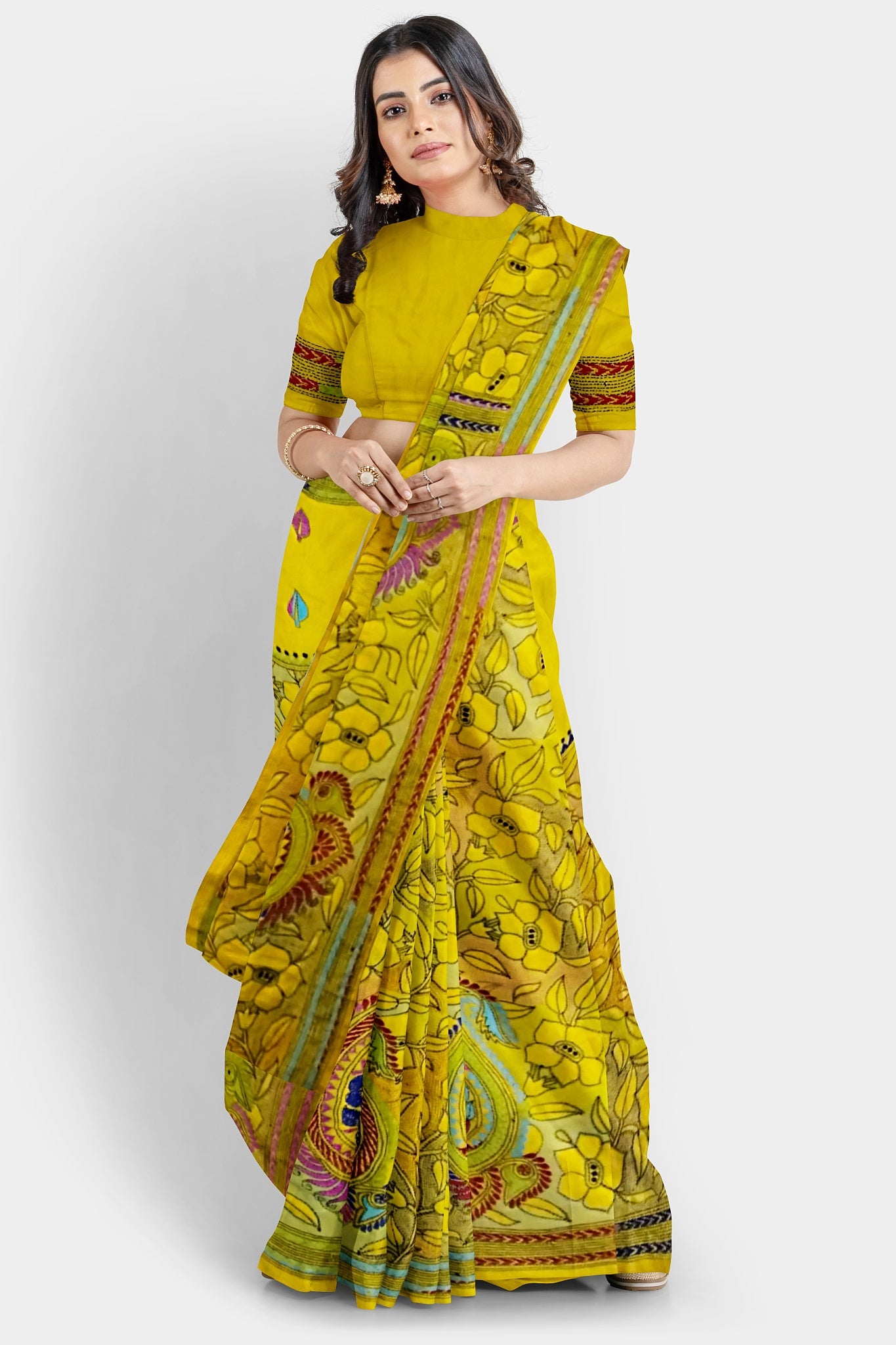 Kantha Stitch: Stylish Blended Silk Saree showcasing Traditional Artistry in Modern Indian Fashion With BP