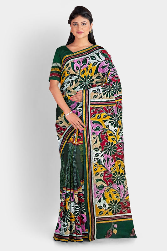 Kantha Stitch: Must-Have Blended Silk Saree for Timeless Elegance and Classic Indian Heritage With BP