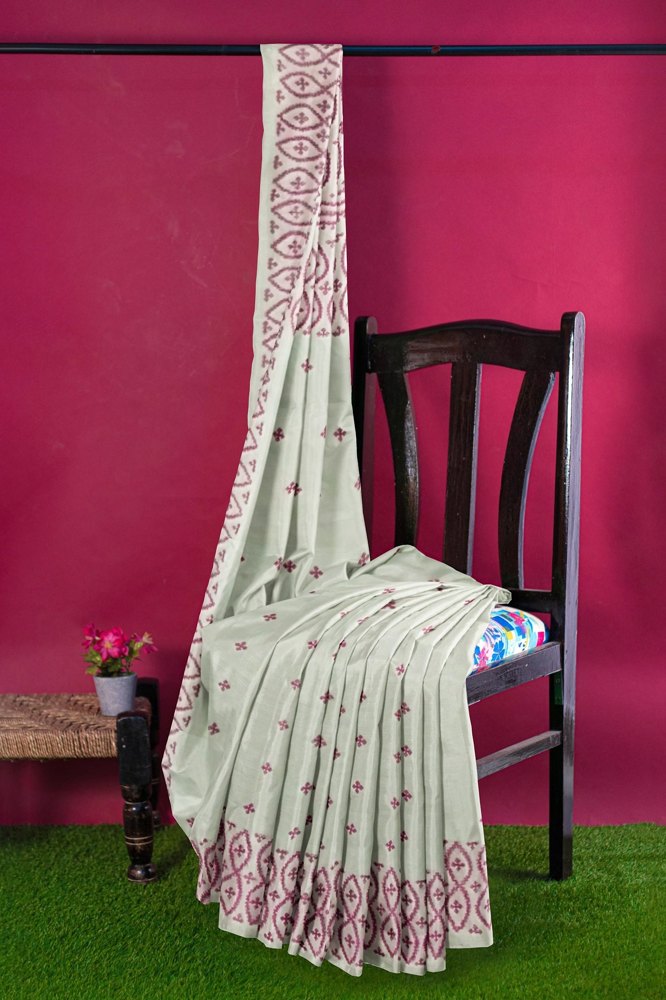 Gujrati Stitch: Stylish Blended Silk Saree showcasing Traditional Artistry in Modern Indian Fashion With BP
