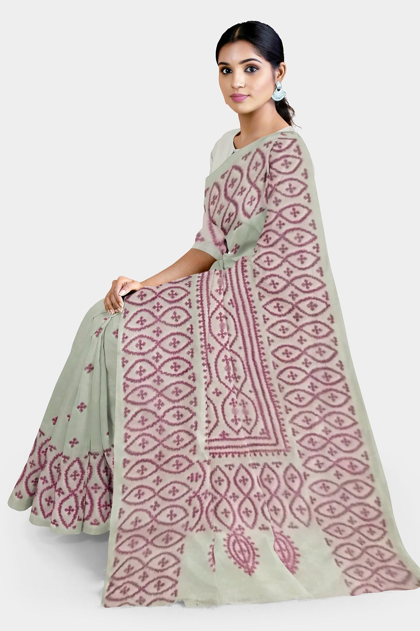 Gujrati Stitch: Stylish Blended Silk Saree showcasing Traditional Artistry in Modern Indian Fashion With BP