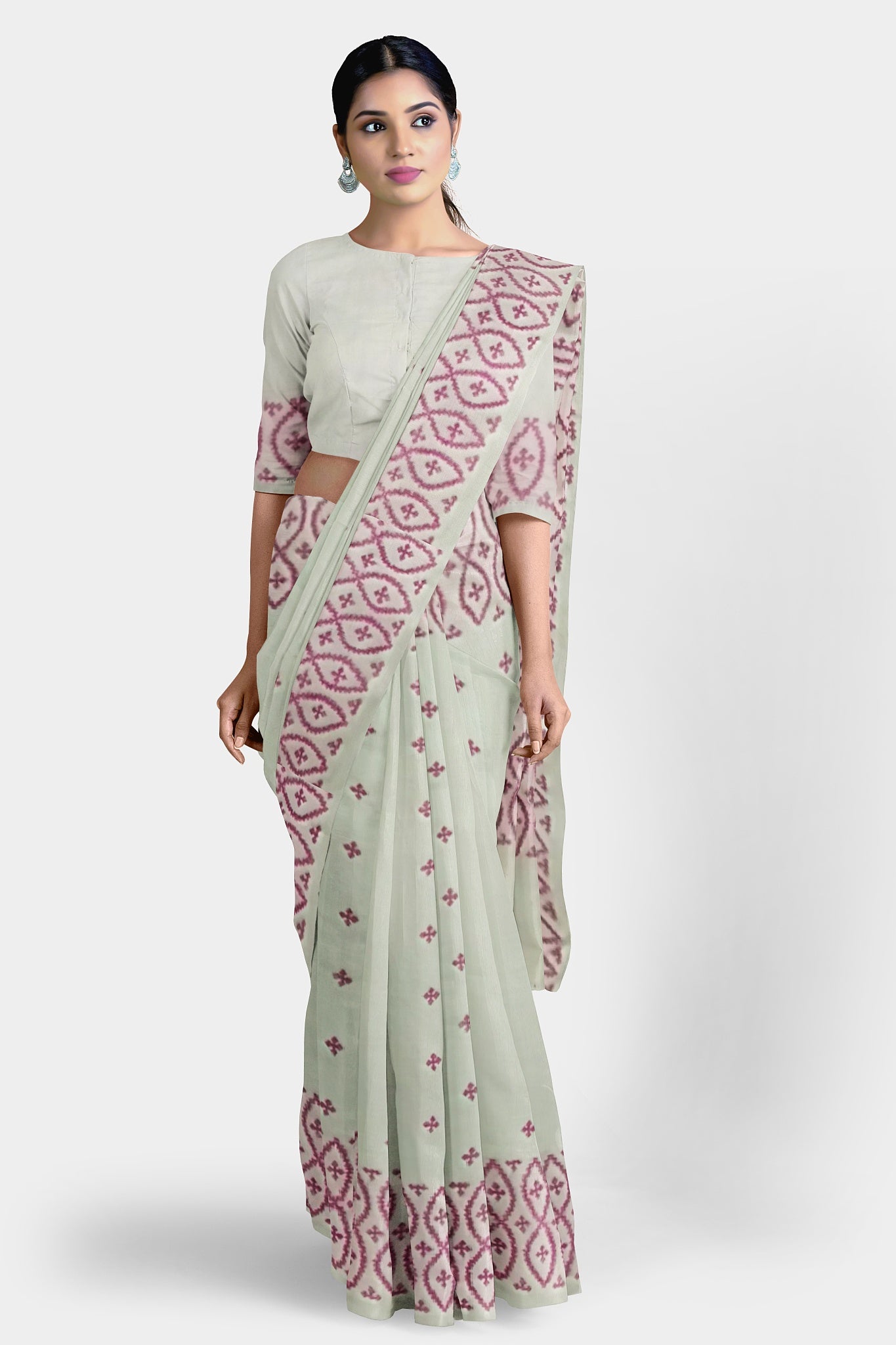Gujrati Stitch: Stylish Blended Silk Saree showcasing Traditional Artistry in Modern Indian Fashion With BP
