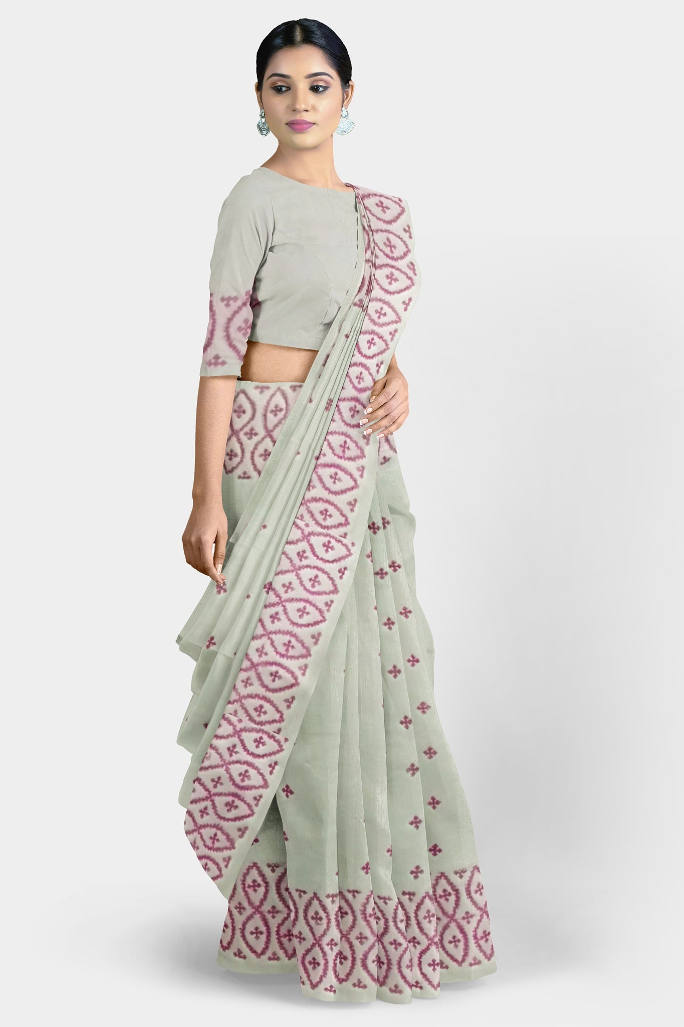 Gujrati Stitch: Stylish Blended Silk Saree showcasing Traditional Artistry in Modern Indian Fashion With BP