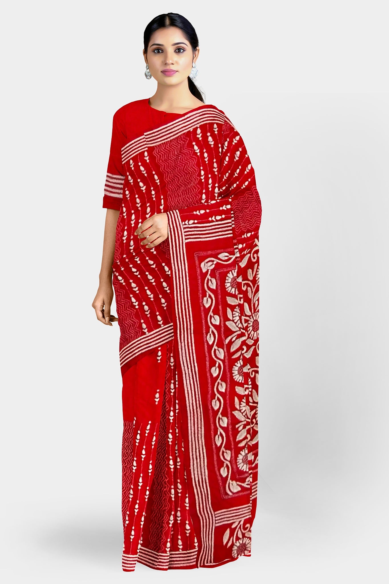 Kantha Stitch: Stylish Blended Silk Saree showcasing Traditional Artistry in Modern Indian Fashion with BP