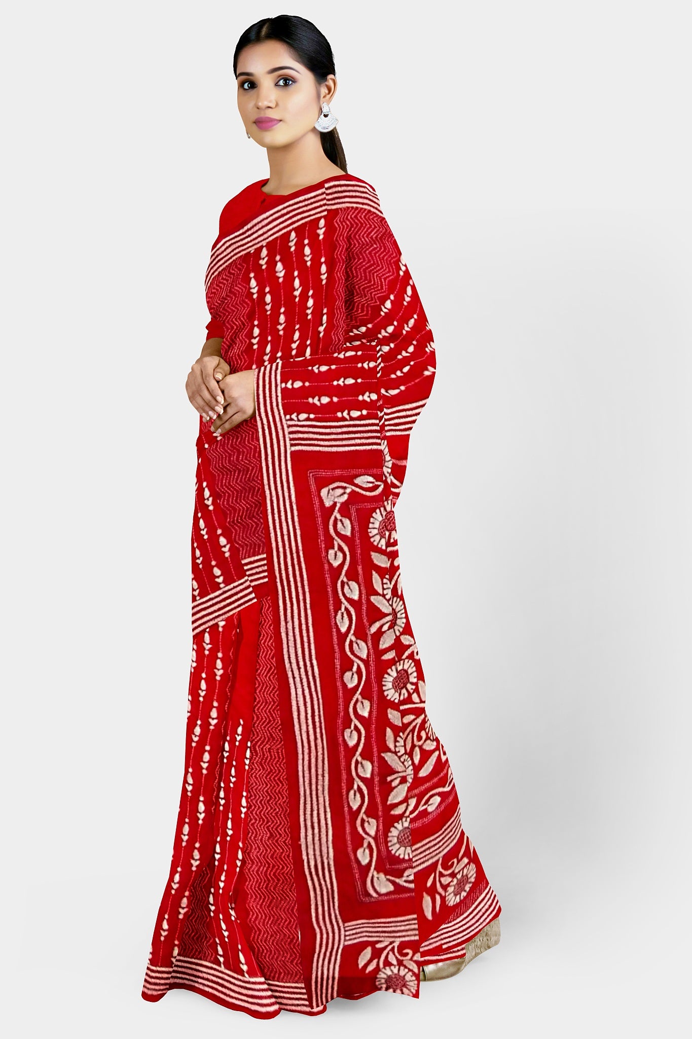 Kantha Stitch: Stylish Blended Silk Saree showcasing Traditional Artistry in Modern Indian Fashion with BP