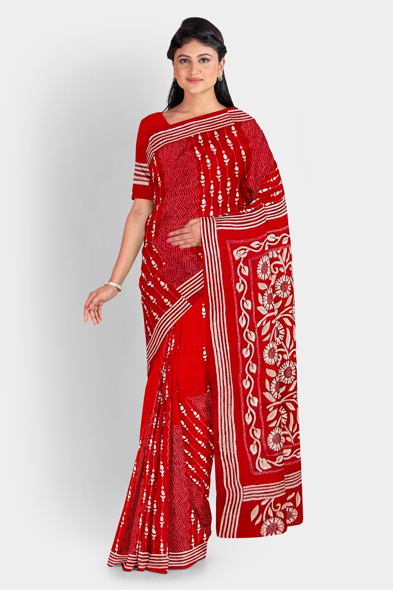 Kantha Stitch: Stylish Blended Silk Saree showcasing Traditional Artistry in Modern Indian Fashion with BP
