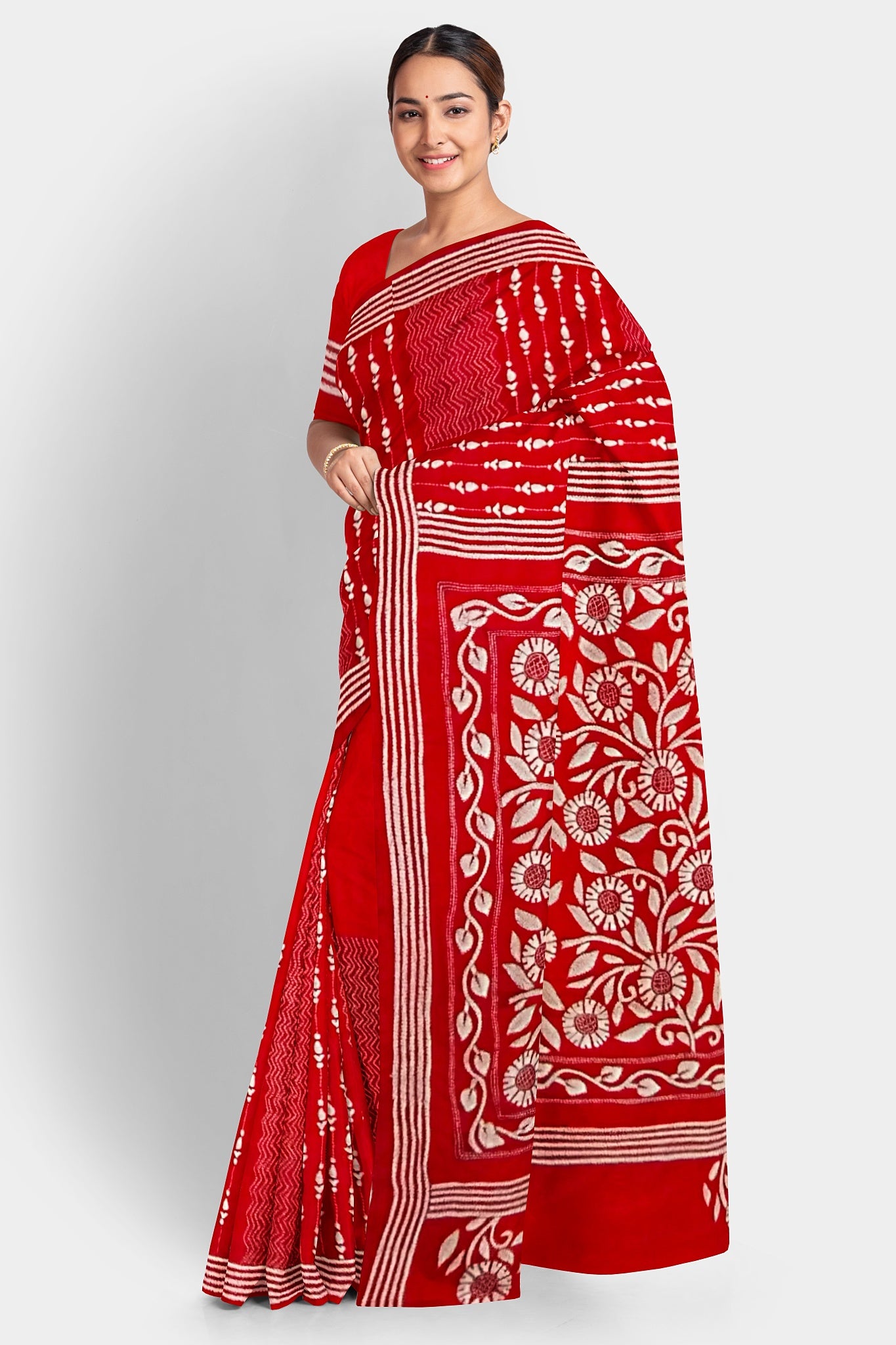 Kantha Stitch: Stylish Blended Silk Saree showcasing Traditional Artistry in Modern Indian Fashion with BP