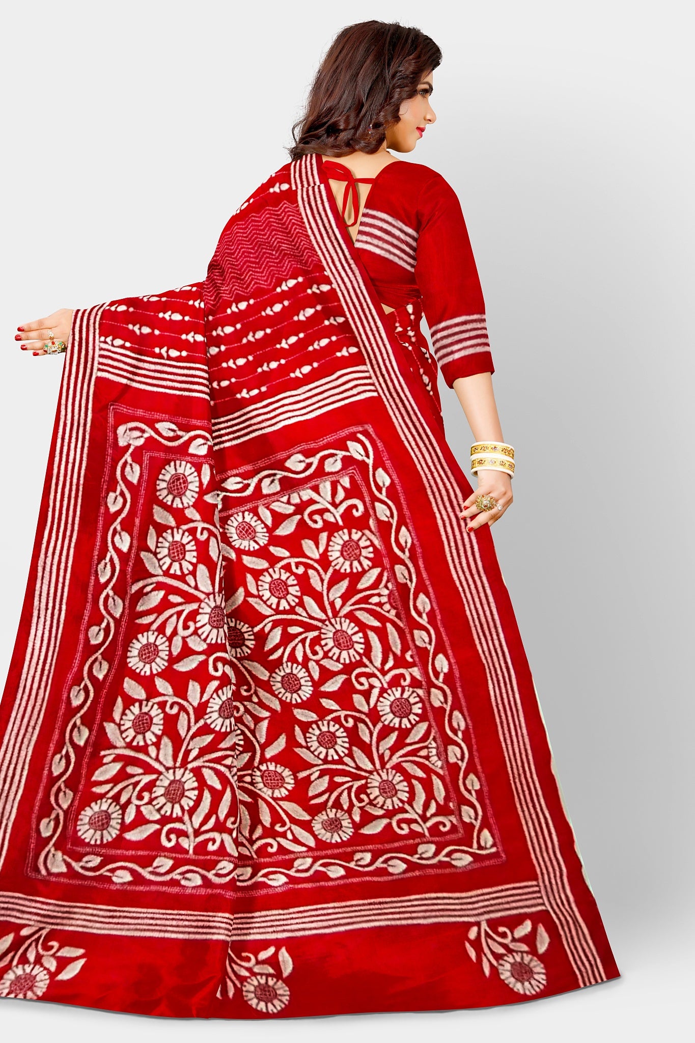 Kantha Stitch: Stylish Blended Silk Saree showcasing Traditional Artistry in Modern Indian Fashion with BP