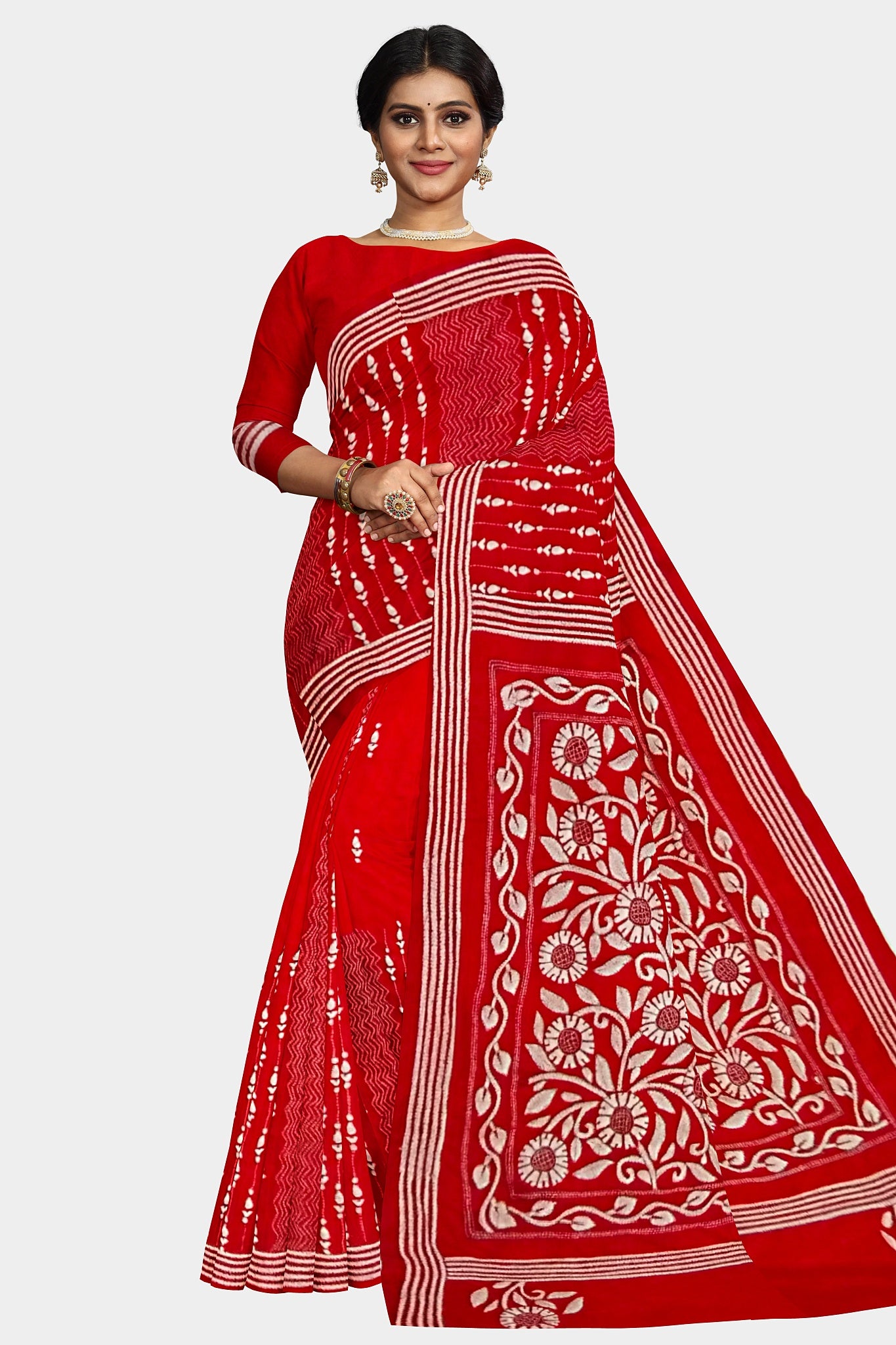 Kantha Stitch: Stylish Blended Silk Saree showcasing Traditional Artistry in Modern Indian Fashion with BP