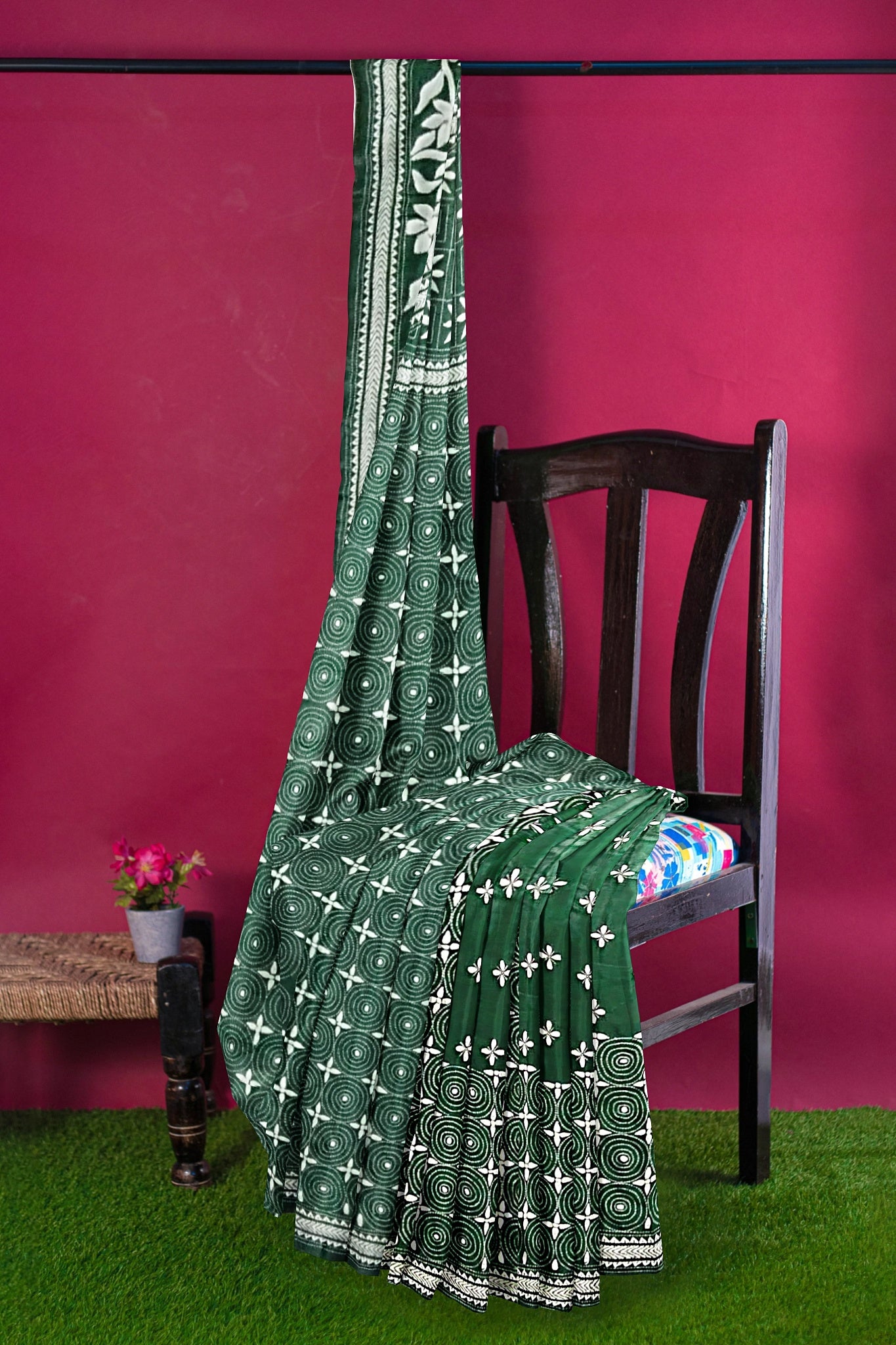 Kantha Stitch: Stylish Blended Silk Saree showcasing Traditional Artistry in Modern Indian Fashion with BP