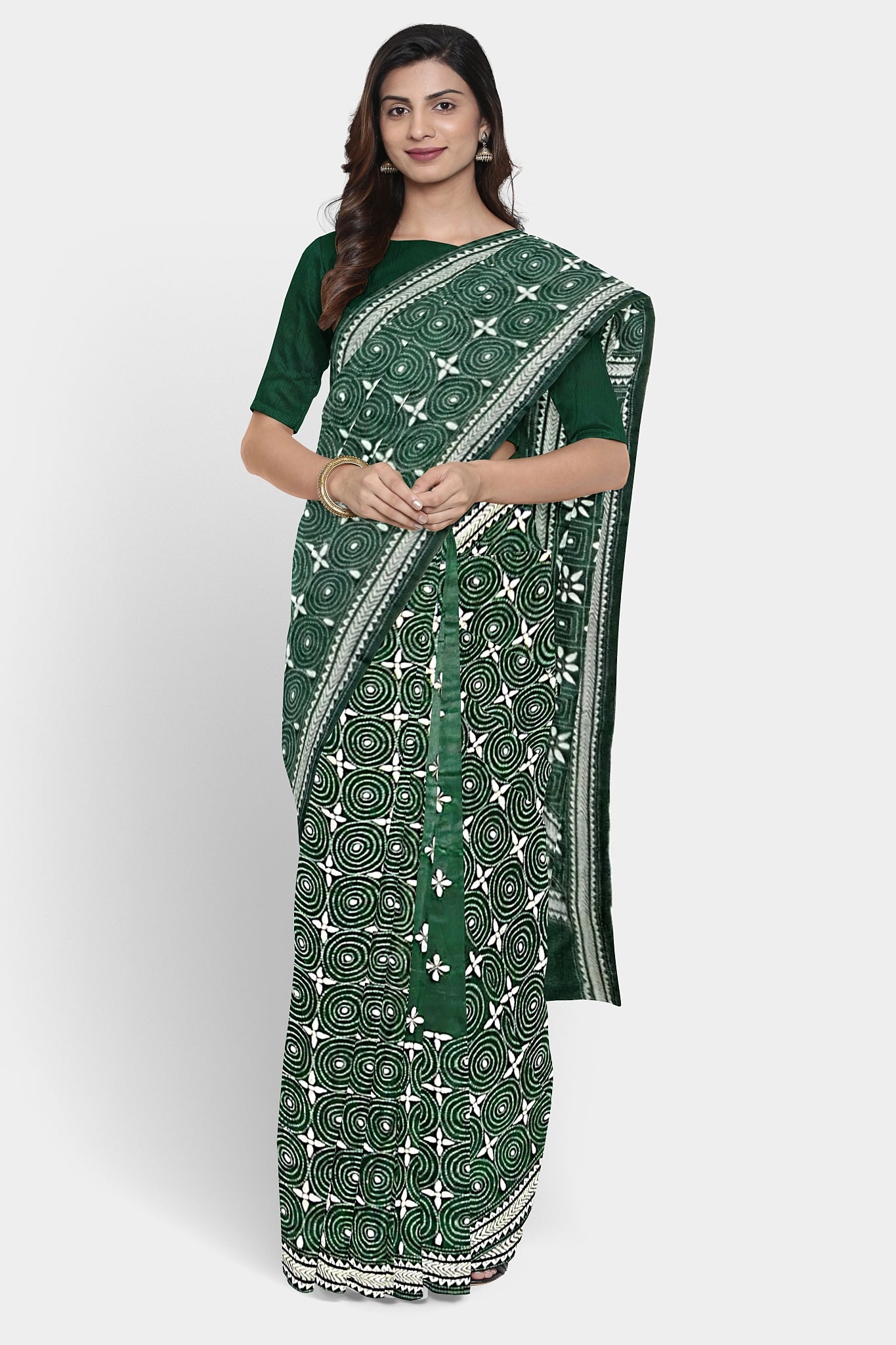 Kantha Stitch: Stylish Blended Silk Saree showcasing Traditional Artistry in Modern Indian Fashion with BP